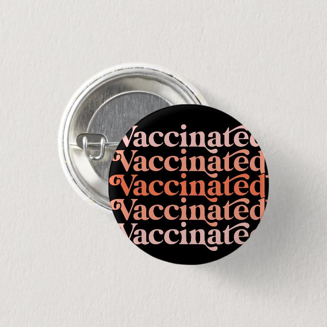Colourful Fun Vaccinated Badge Button (Front & Back)