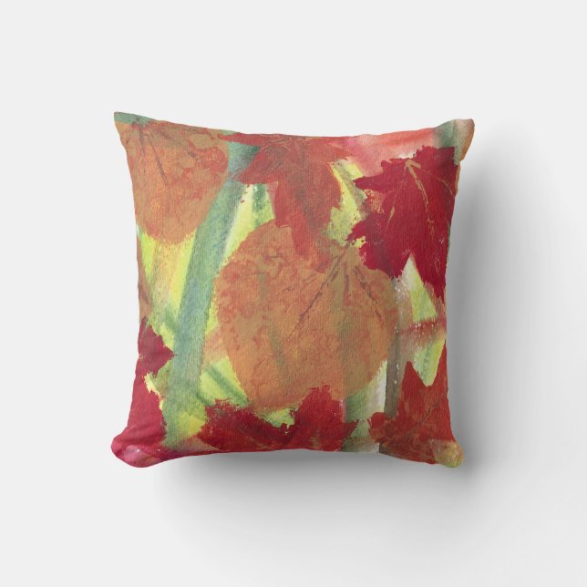 Colourful Fun with Fall Autumn Leaves Pillows (Front)