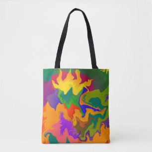 Colourful Funky Abstract Swirly Camouflage Tote Bag