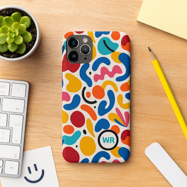 Colourful Funky Amorphous Shapes Art Pattern iPhone Case (Creator Uploaded)