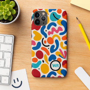 Colourful Funky Amorphous Shapes Art Pattern iPhone 16 Pro Max Case