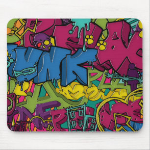 Colourful, funky and Urban Graffiti art Mouse Pad