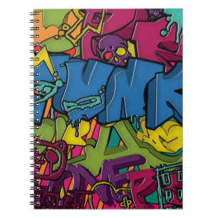 Colourful, funky and Urban Graffiti art Notebook