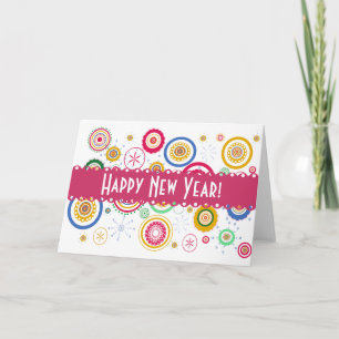 Colourful Funky Circles Holiday Card