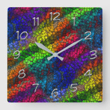 Colourful funky cube pattern Wall Clock