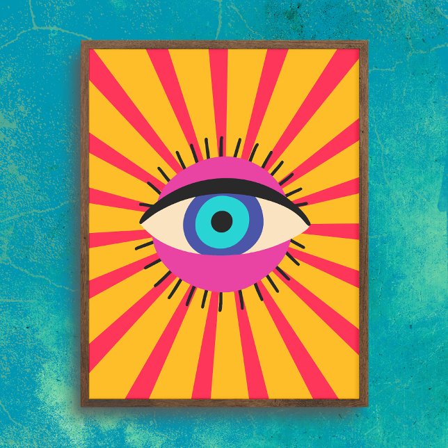 Colourful Funky Evil Eye Poster (Creator Uploaded)