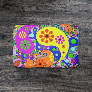 Colourful Funky Flowers Retro Paisley Hippie Bath Mat