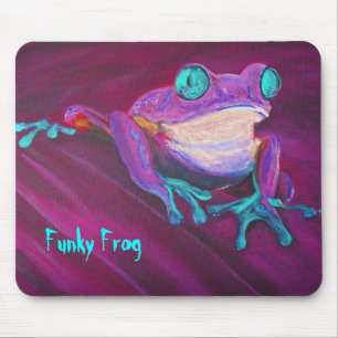 Colourful funky frog mouse pad