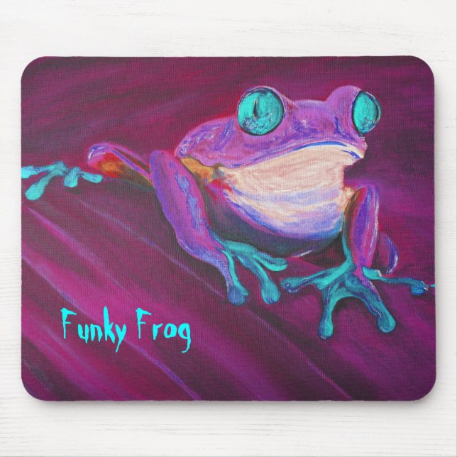 Colourful funky frog mouse pad (Front)