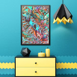 Colourful Funky Fun Faux 3D Blur Waves Art Pattern Poster<br><div class="desc">Beautiful contemporary colourful blurry waves pattern. Elegant, stylish and eclectic minimalism design for the artistic interior designer, the artsy décor decorator, popular hip trendsetter, vintage retro art style or abstract digital geometric motif lover. Match this design with your interior decor colours and decorate your wall with something exclusive and unique...</div>