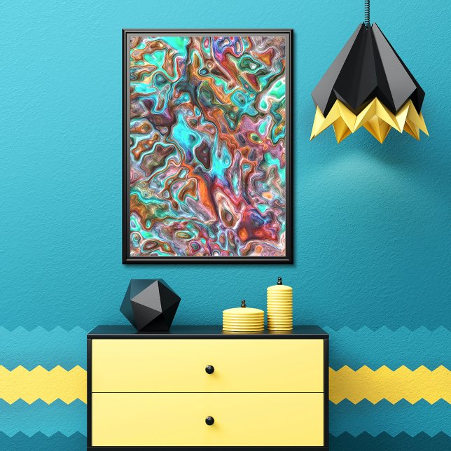 Colourful Funky Fun Faux 3D Blur Waves Art Pattern Poster (Creator Uploaded)