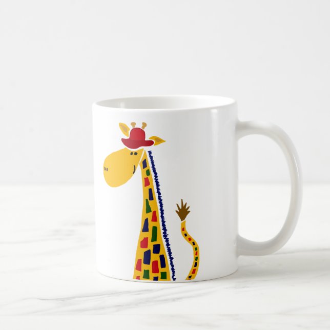 Colourful Funky Giraffe Art Coffee Mug (Right)
