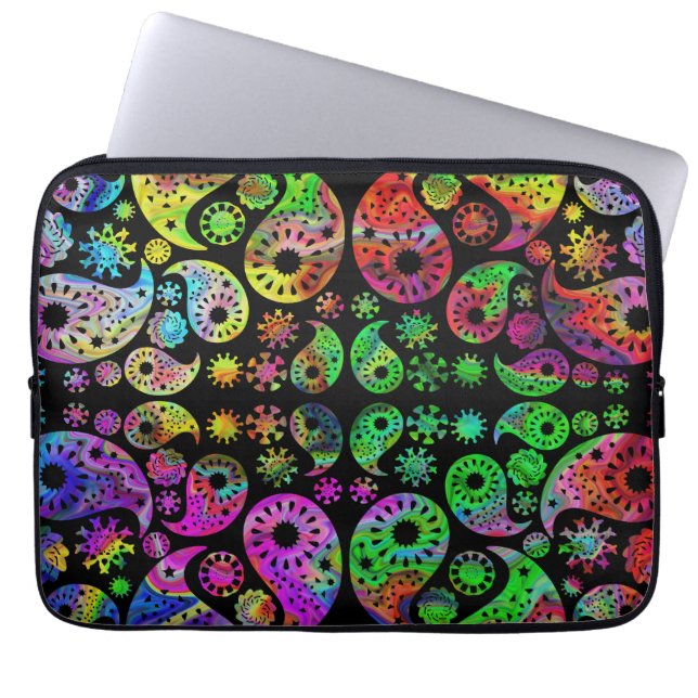 Colourful Funky Paisley Pattern. Laptop Sleeve (Front)