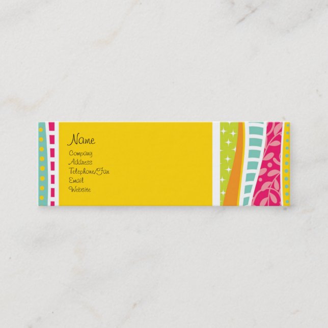 Colourful Funky Profile Card (Front)