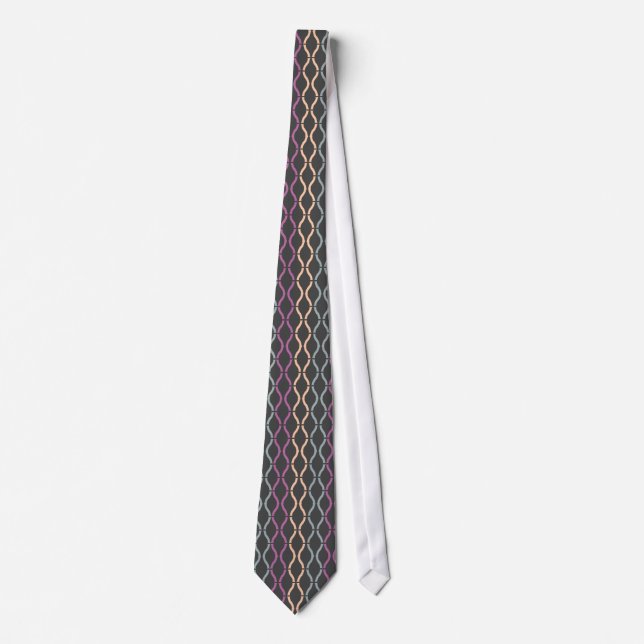 Colourful Funky Retro Geometric Pattern 3a Tie (Front)