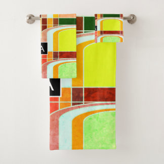 Colourful Funky Retro Inspired Bath Towel Set