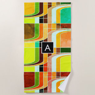 Colourful Funky Retro Inspired Beach Towel