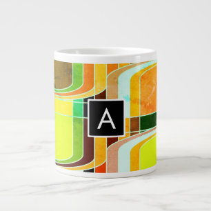 Colourful Funky Retro Inspired Large Coffee Mug