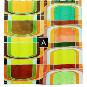 Colourful Funky Retro Inspired Shower Curtain