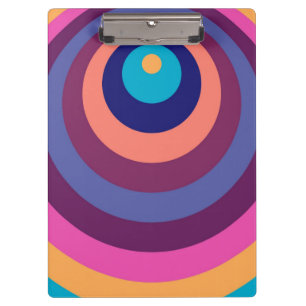 Colourful Funky Stripes Modern Geometric Pattern Clipboard