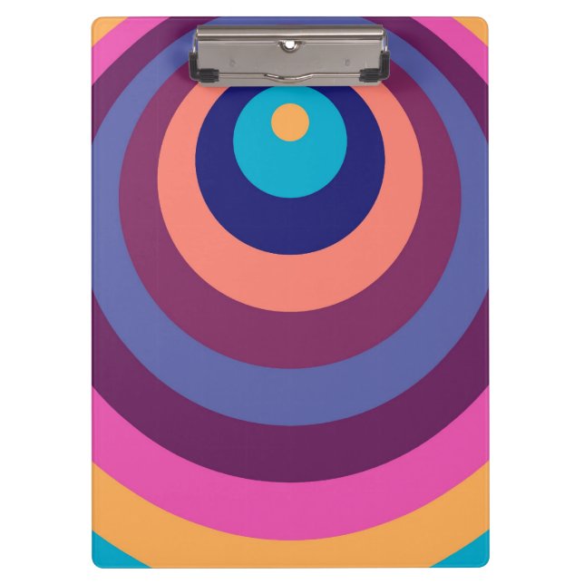 Colourful Funky Stripes Modern Geometric Pattern Clipboard (Front)