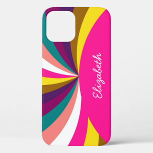 Colourful Funky Stripes Pattern iPhone 12 Pro Case