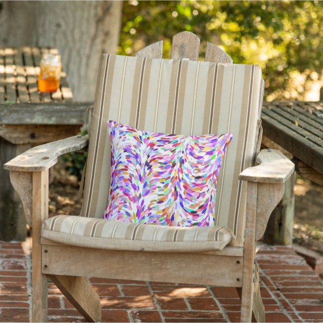 Colourful Funky Summer Paint Splatter Pattern Cushion (Chair)