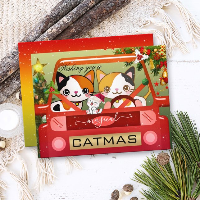 Colourful Funny Cat Catmas New Year Card (Creator Uploaded)