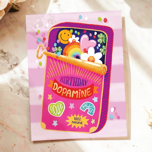 Colourful Funny Dopamine Happy Illustrated Birthda Postcard (Creator Uploaded)