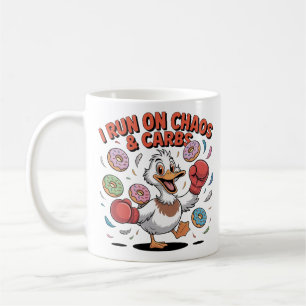 Colourful Funny Duck Chaos Doughnut Cartoon Coffee Mug
