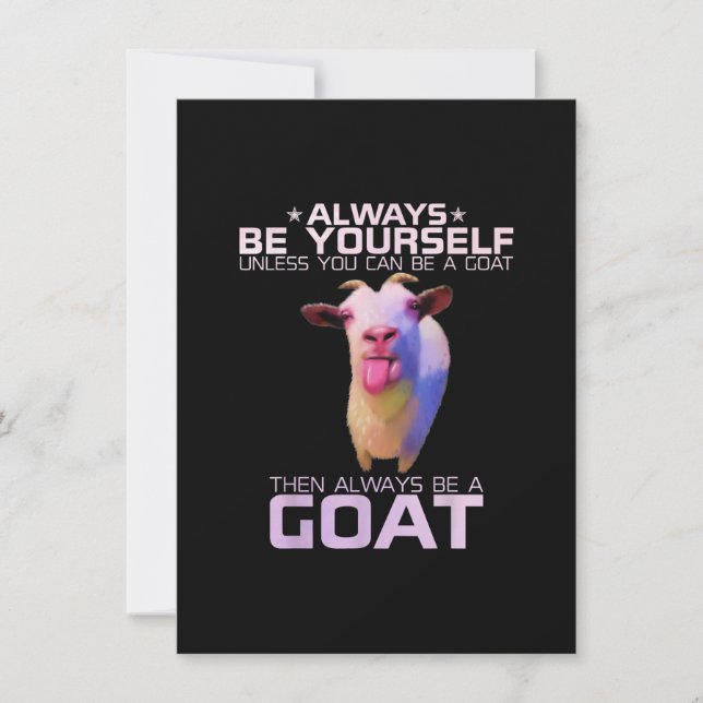 Colourful Funny Goat Gift Invitation (Front)