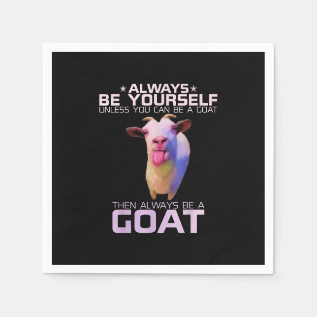 Colourful Funny Goat Gift Napkin (Front)