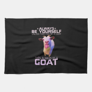 Colourful Funny Goat Gift Tea Towel