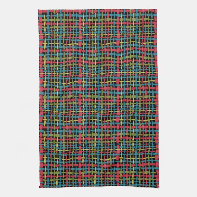 Colourful Funny Graphical Woven Strings Tea Towel (Vertical)