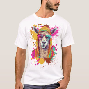 Colourful Funny Llama T-Shirt   Cute Stylish Anima