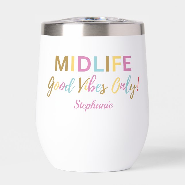 Colourful Funny Midlife Good Vibes 50th Birthday (Front)