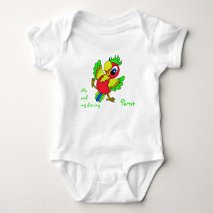 Colourful funny Parrot Baby Bodysuit