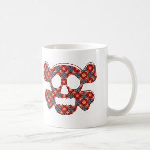 Colourful funny skull coffee mug