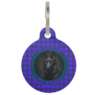 Colourful Fur Parent Gift Gingham Pet Tag