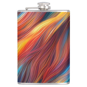 Colourful Fur Texture Background-68454 Hip Flask