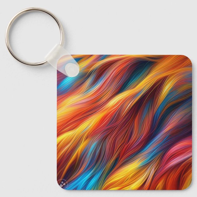 Colourful Fur Texture Background-68454 Key Ring (Front)