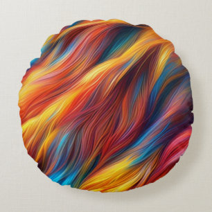 Colourful Fur Texture Background-68454 Round Cushion