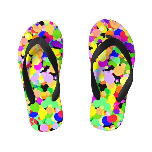 Colourful Fusion Pattern Design Kid's Thongs (Footbed)