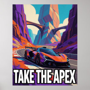 🎨 Colourful Futuristic Car Abstract Poster