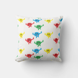 colourful fuzzy monster throw pillow