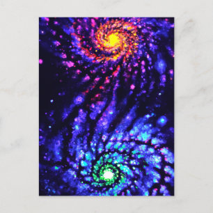 Colourful galaxies  postcard