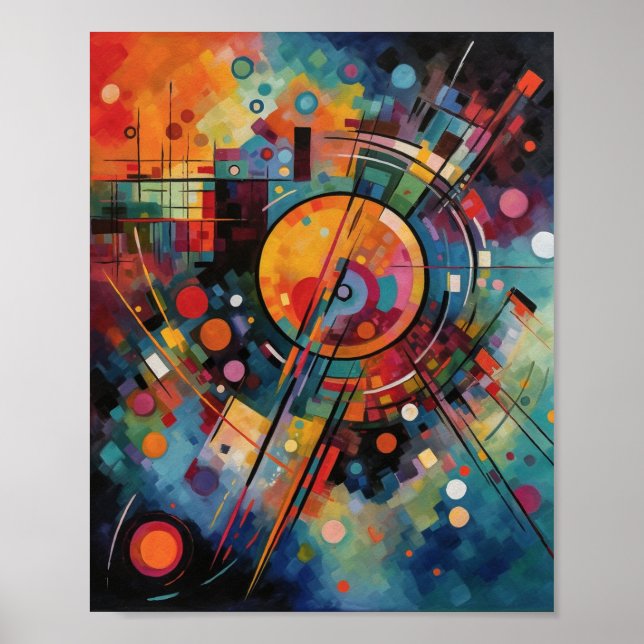 Colourful Galaxy Abstract Painting Poster (Front)