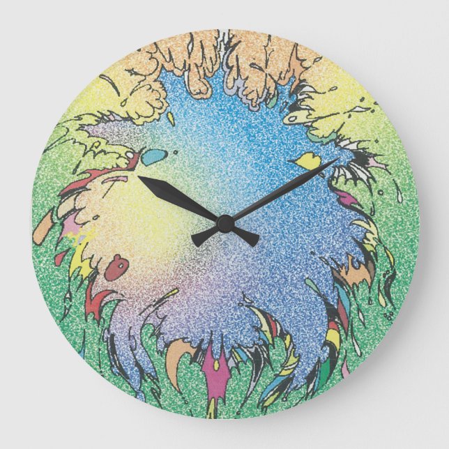 Colourful Galaxy Artwork Large Clock (Front)