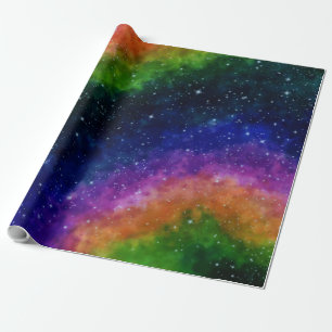 Colourful Galaxy Birthday Party Wrapping Paper