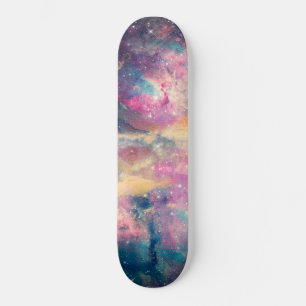 Colourful Galaxy Nebula Watercolor Painting Skateboard
